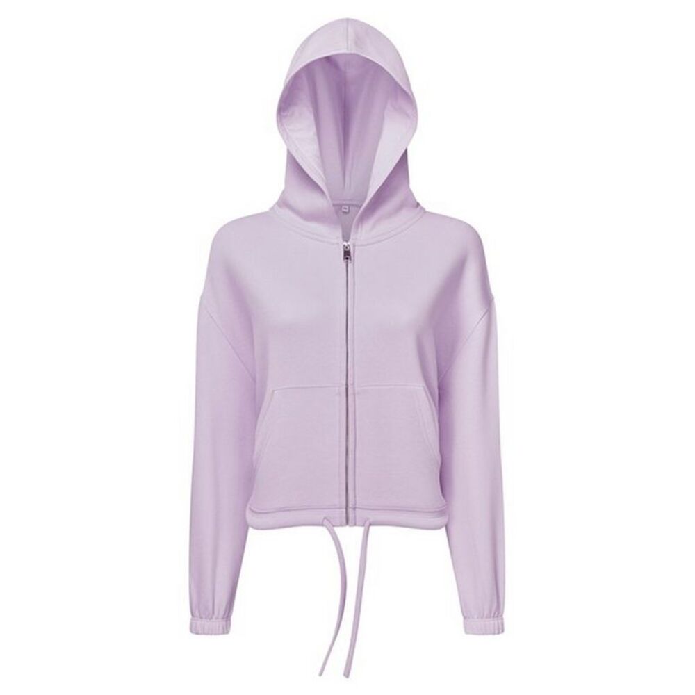TriDri Womens/Ladies Recycled Cropped Oversized Full Zip Hoodie / Lilac